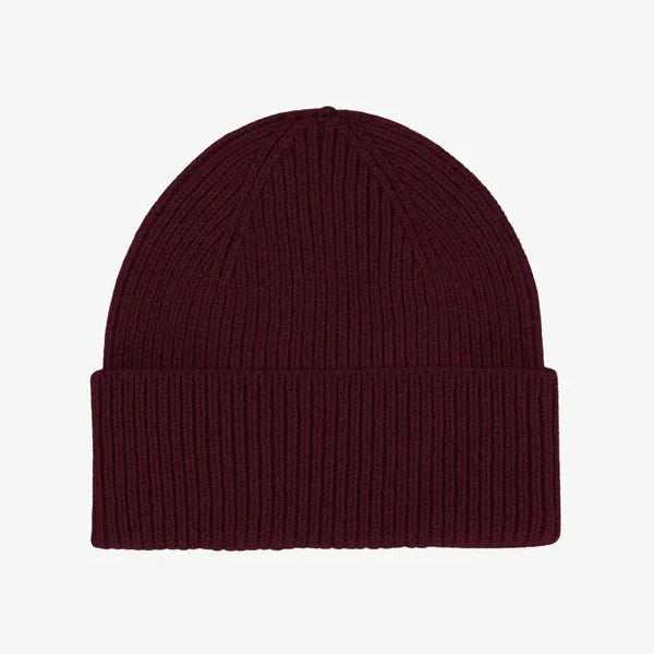 Merino Wool Beanie Oxblood Red