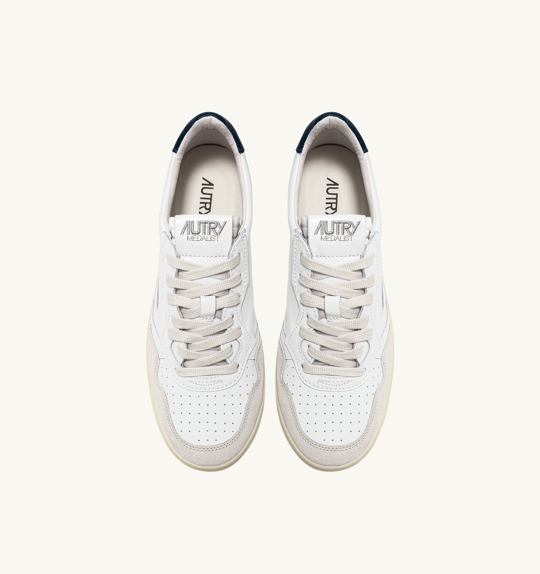 AUTRY Man Medalist LS28 - Leder/Suede white/blue