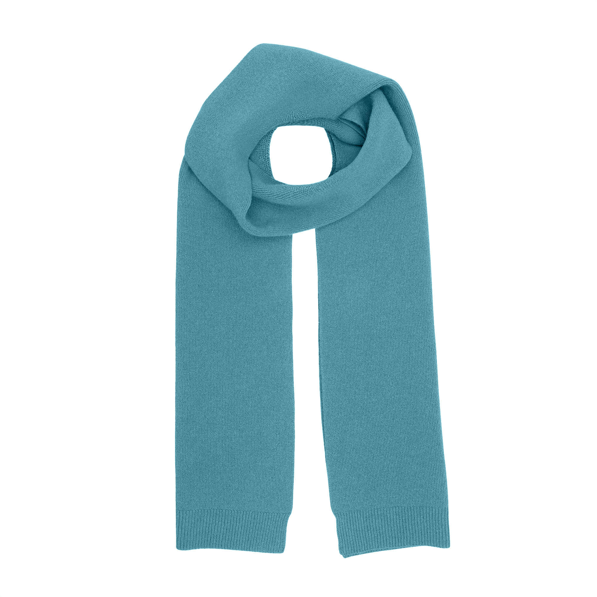 Merino Wool Scarf Teal Blue