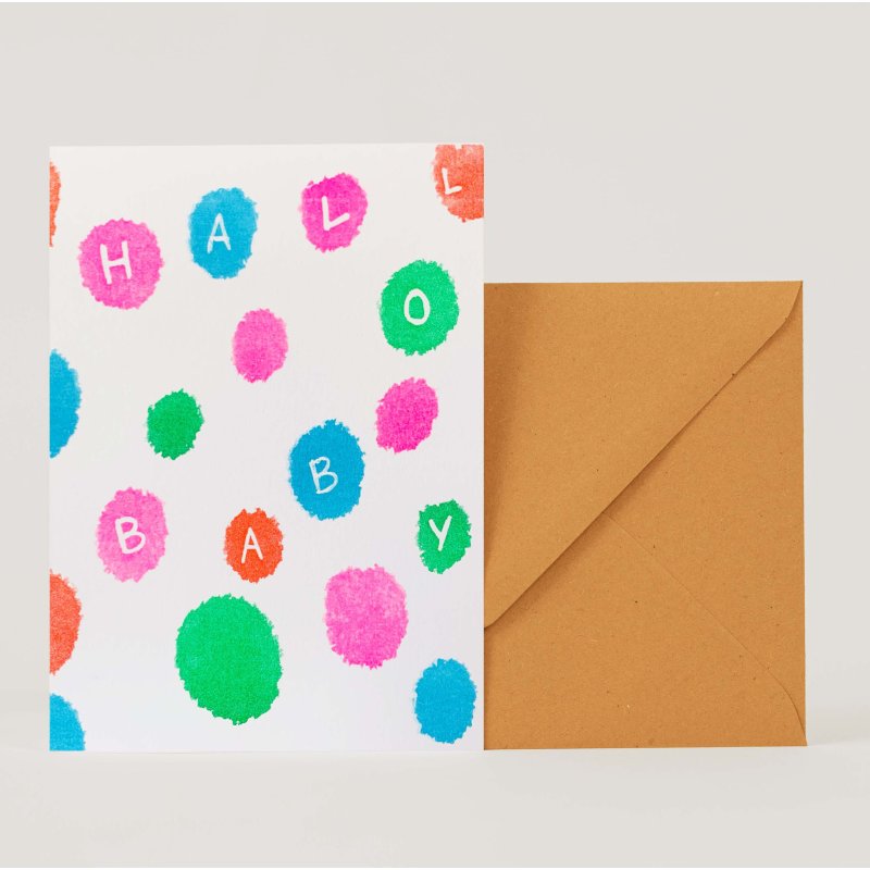 Hallo Baby Dots - Klappkarte