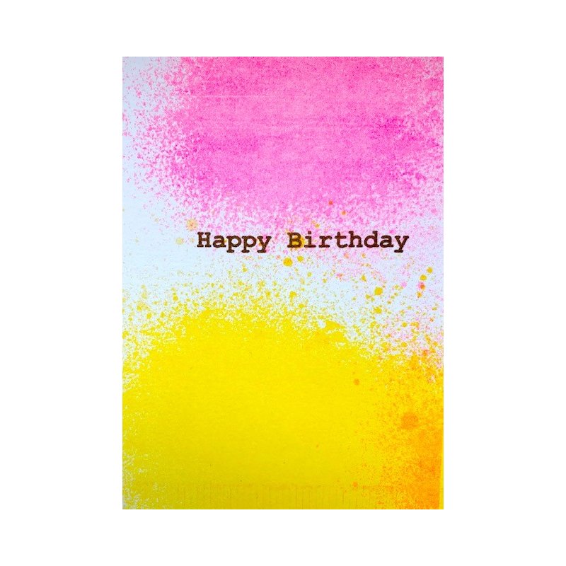 Happy Birhday Bunte Sprenkel gelb - Klappkarte