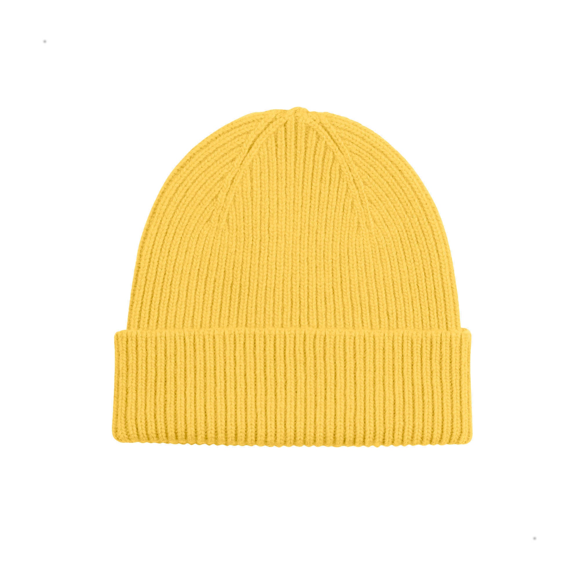 Merino Wool Beanie Lemon Yellow