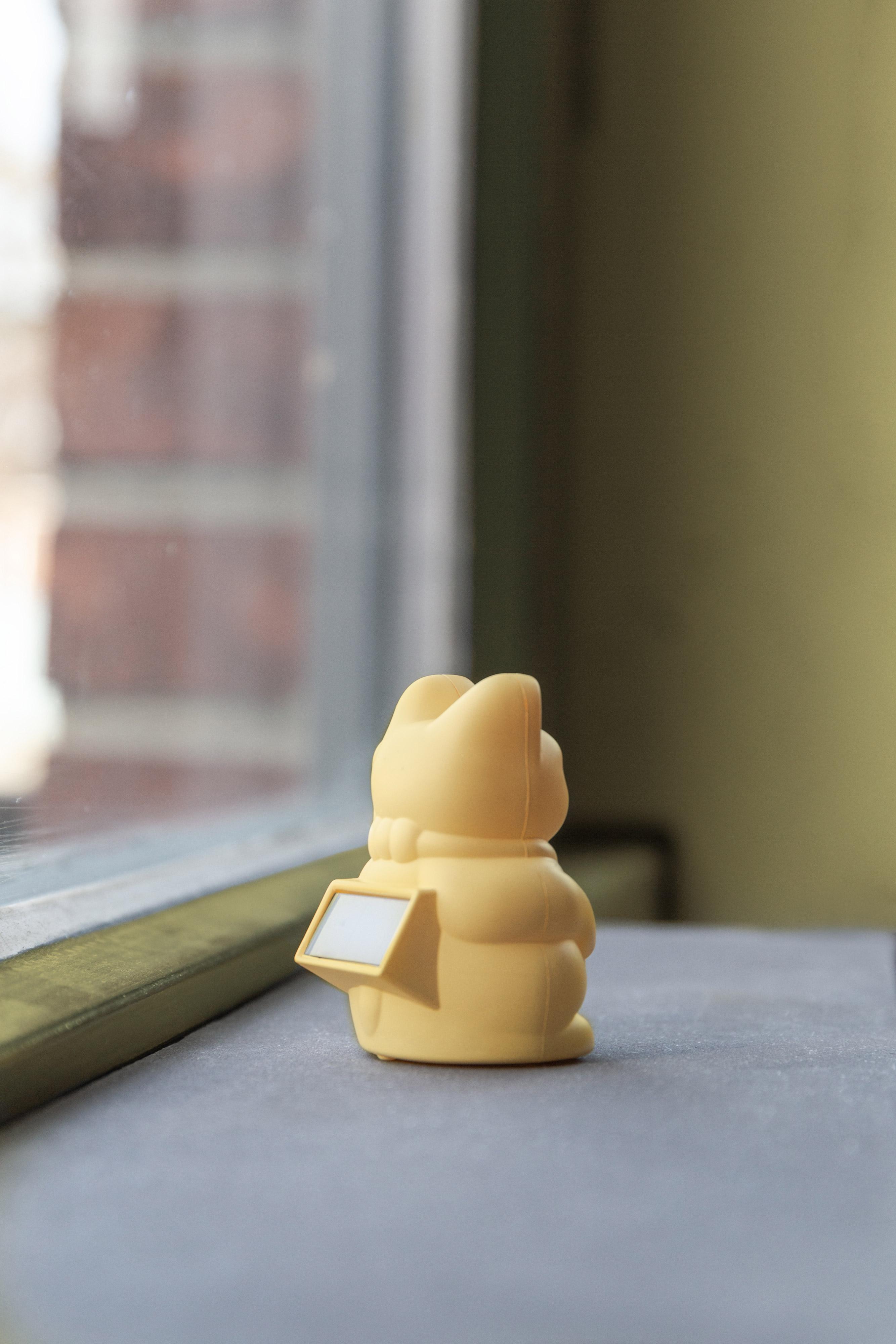 Solar Lucky Cat Winkekatze gelb