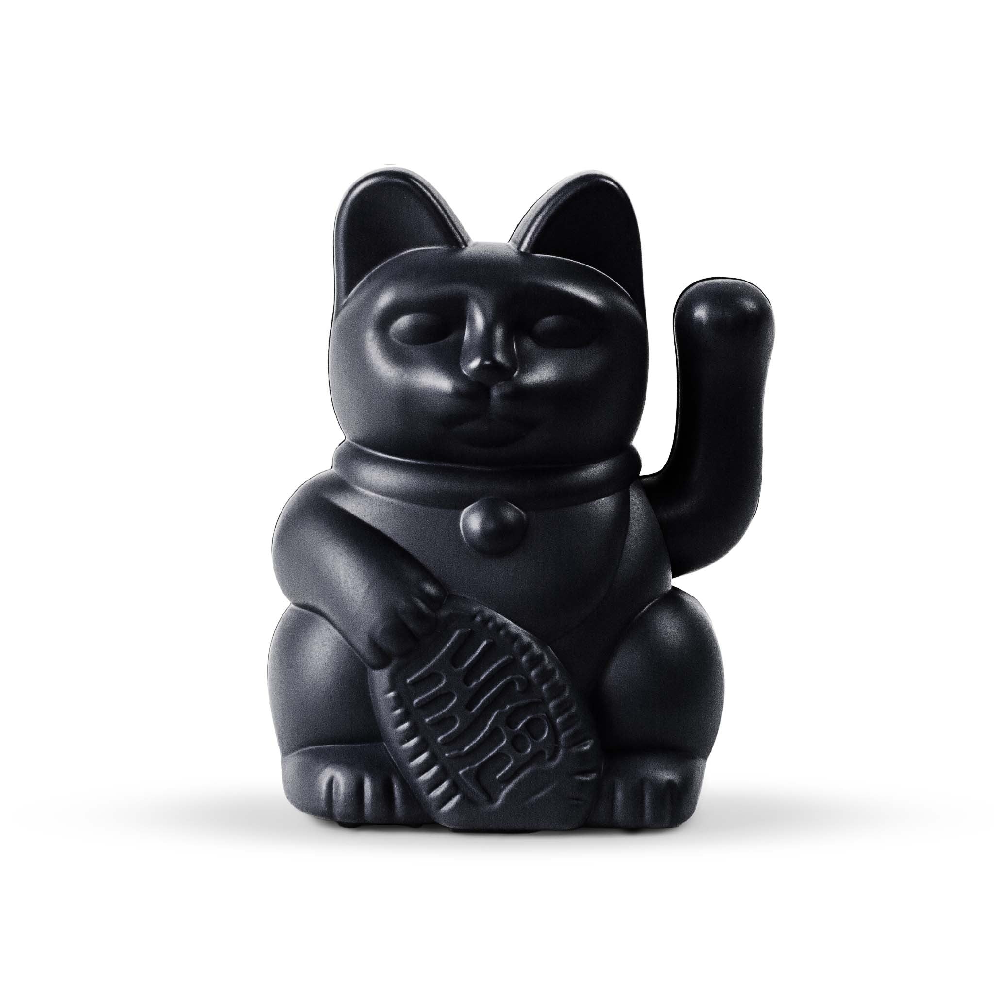 Solar Lucky Cat Winkekatze schwarz