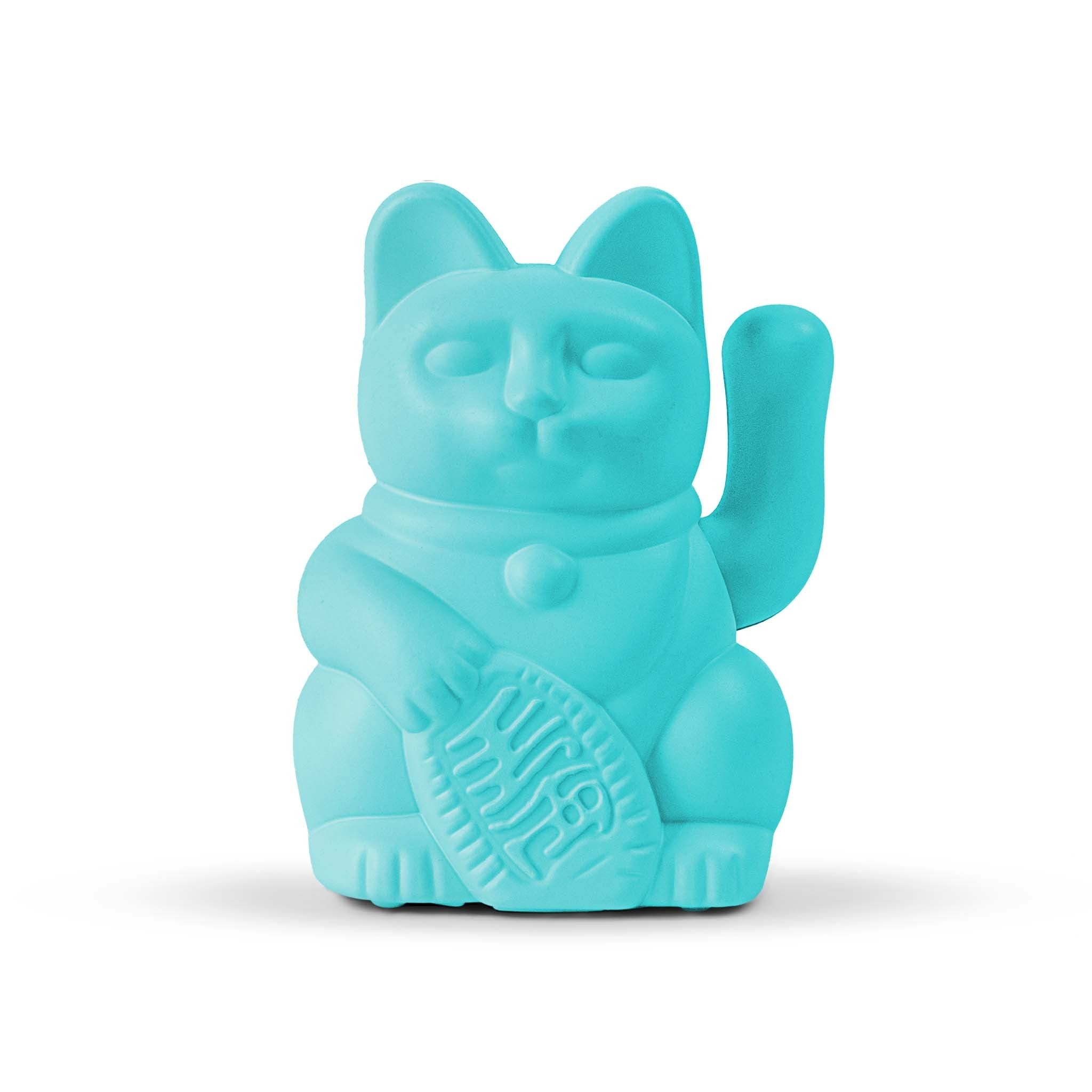 Solar Lucky Cat Winkekatze türkis