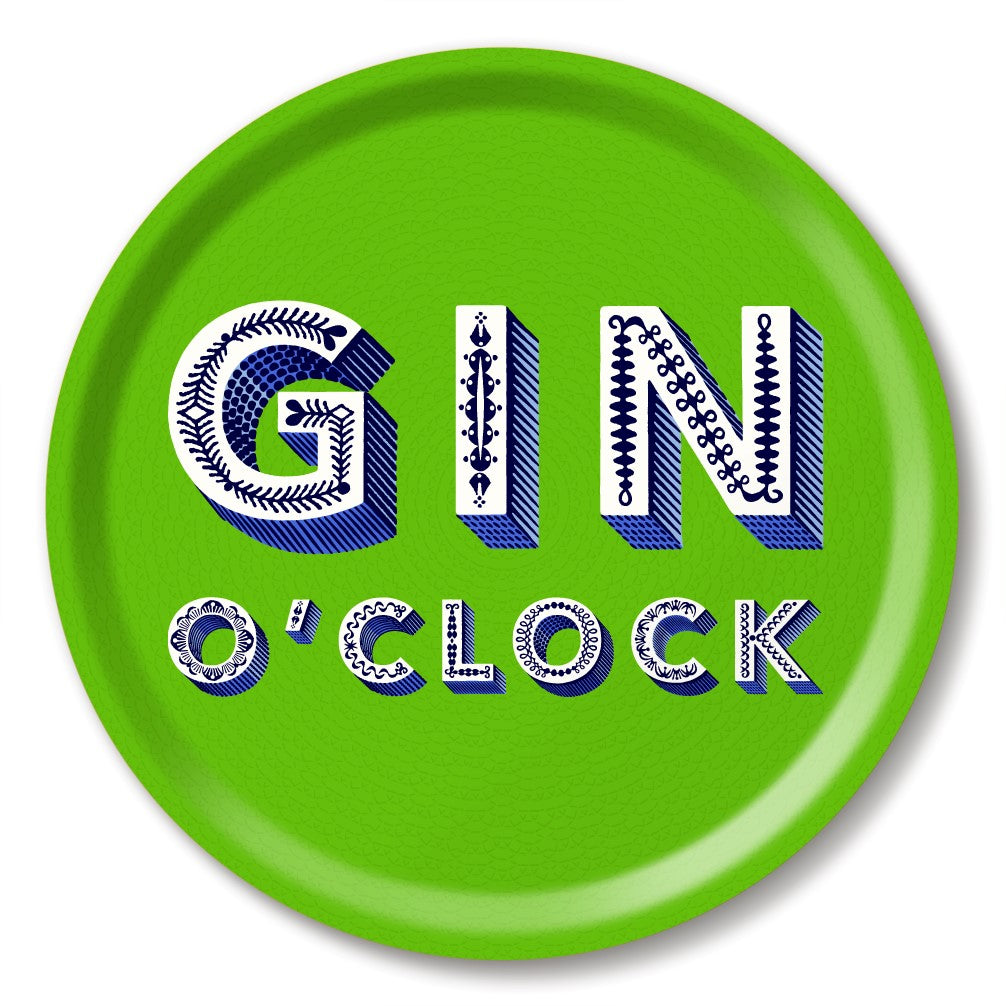 Tablett Ø 31cm GIN O CLOCK lime green