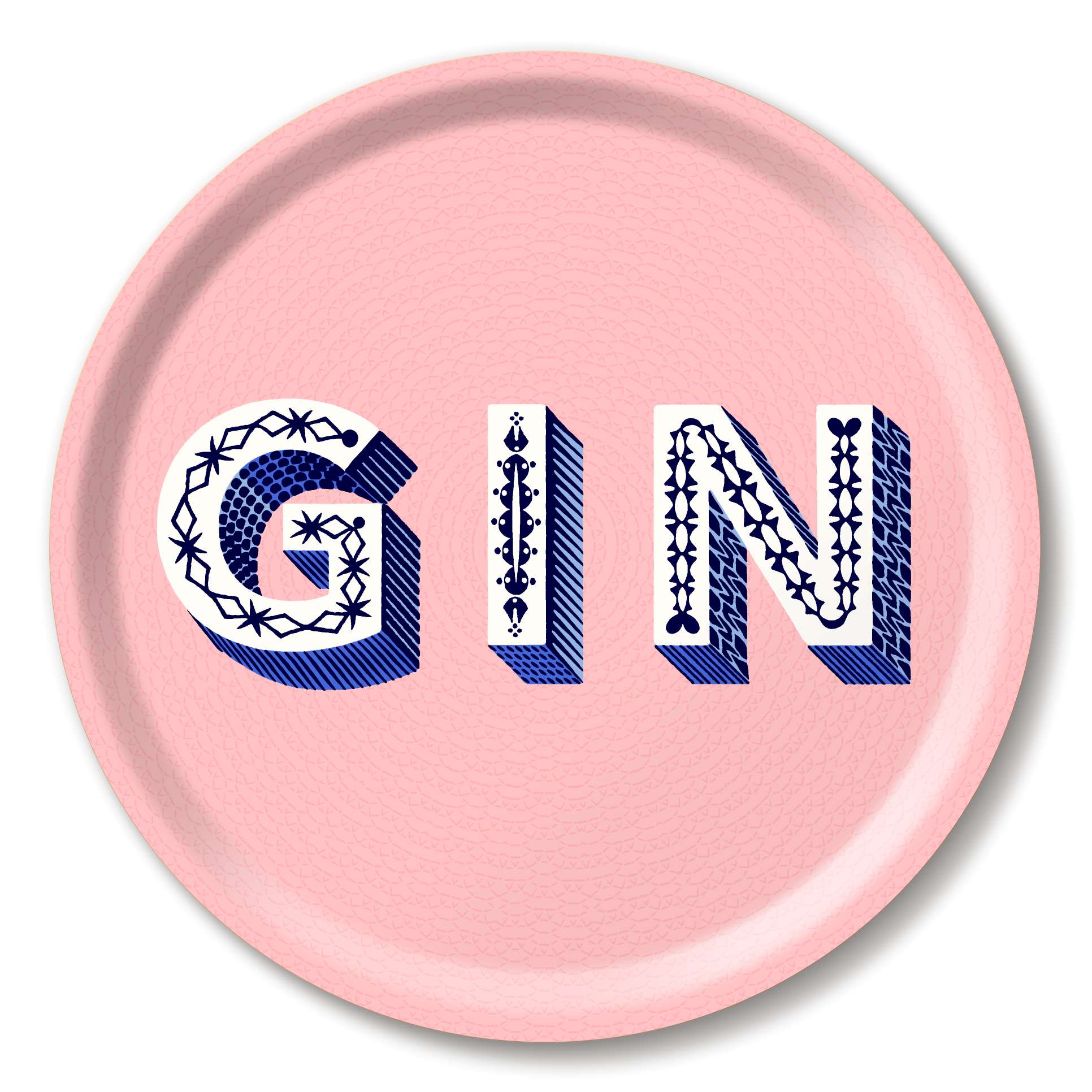 Tablett Ø 31cm GIN light pink