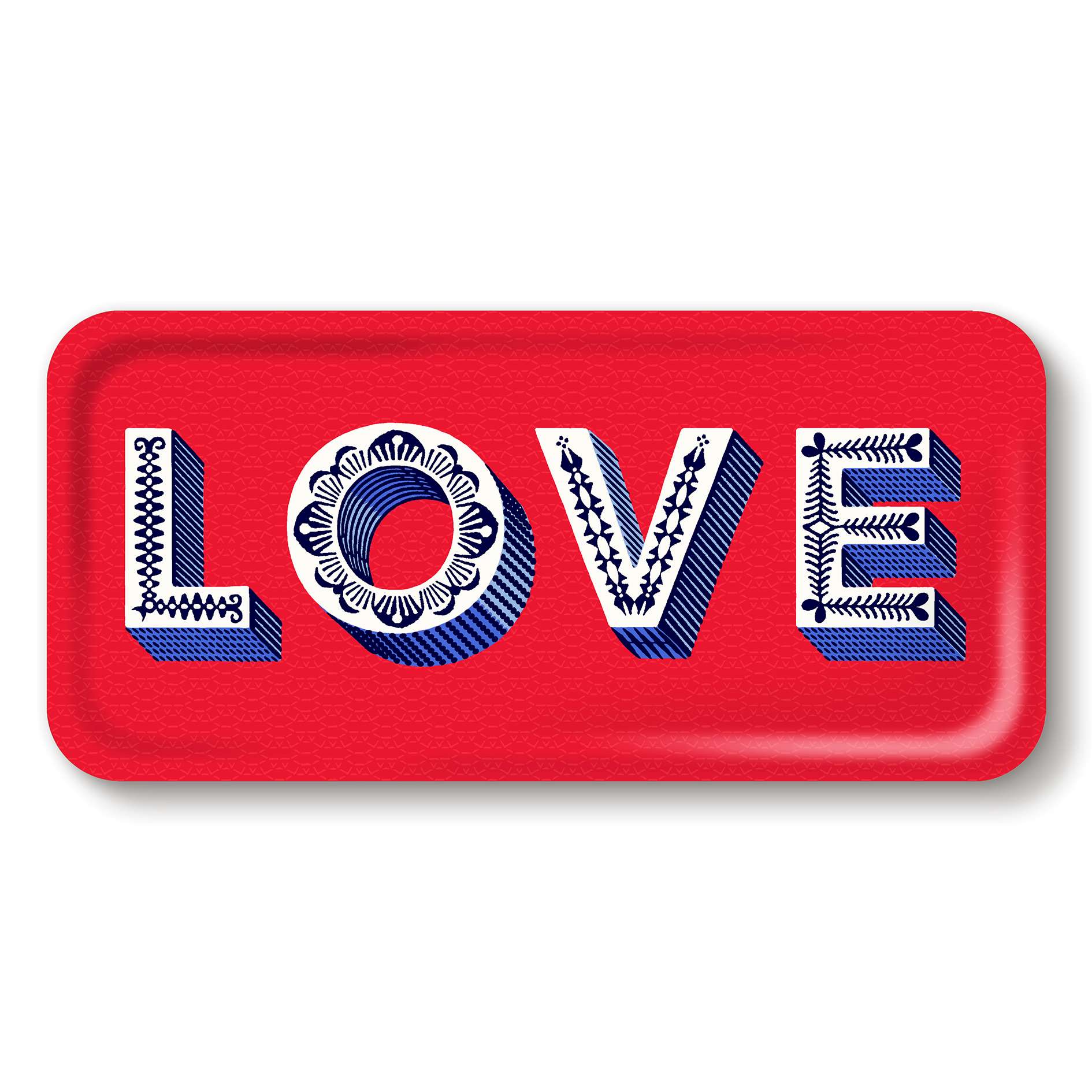 Tablett 32x15cm LOVE rot