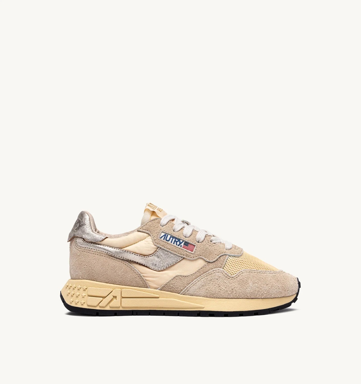 AUTRY Women Reelwind UT24 - Suede/Net Ecru Platin