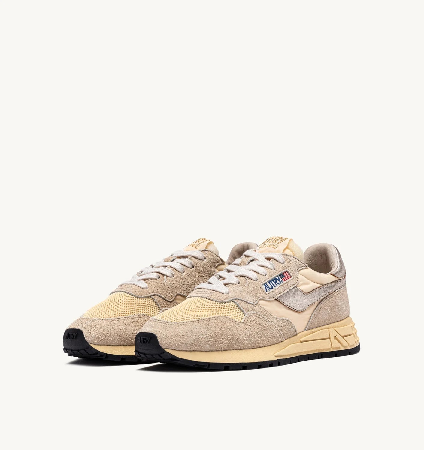 AUTRY Women Reelwind UT24 - Suede/Net Ecru Platin