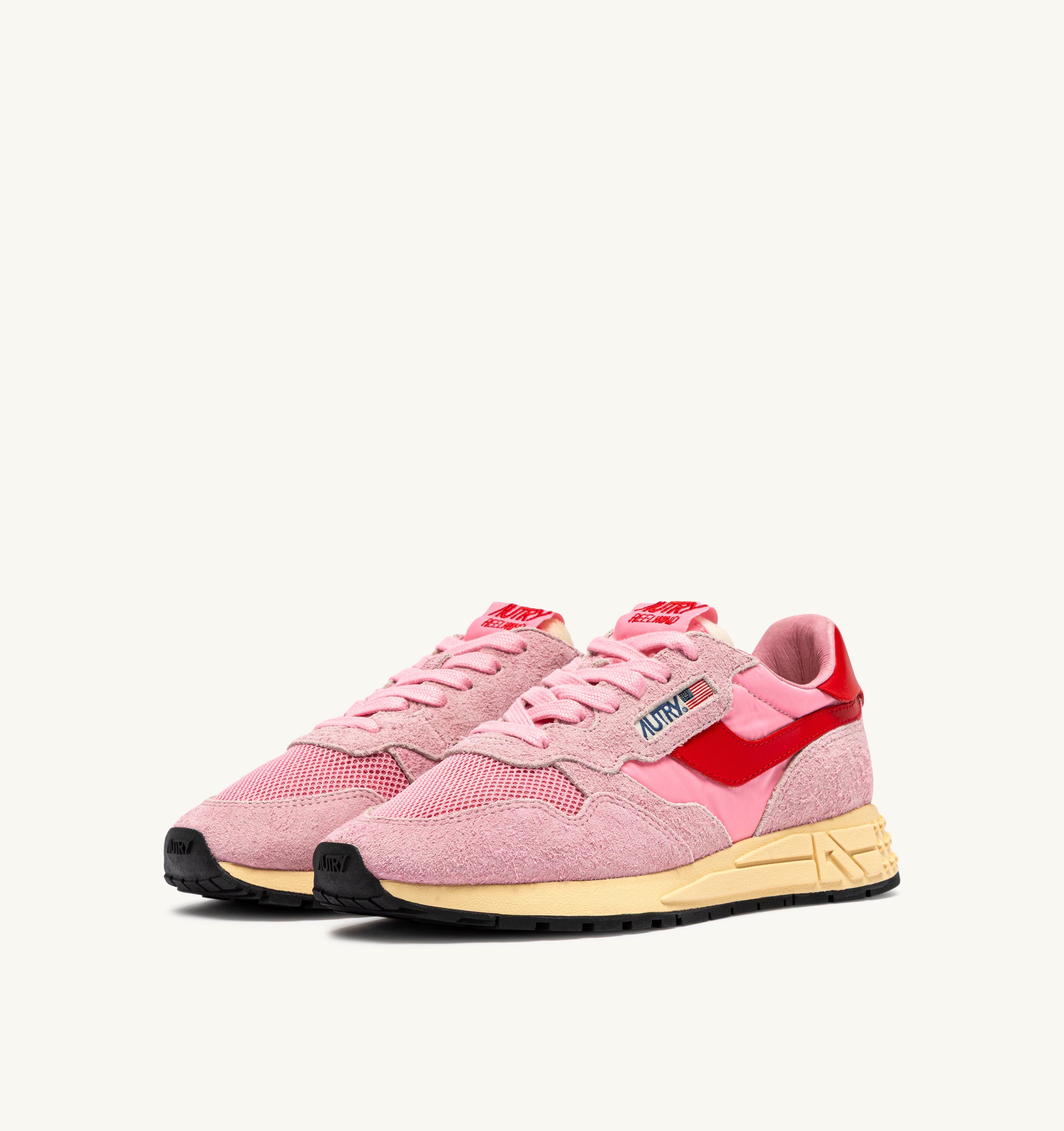 AUTRY Women Reelwind UT57 - Suede/Net Pink Cherub/Flame Scarlet